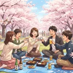 『3月下旬』 桜前線が日本列島を北上する。満開のソメイヨシノと花見文化
