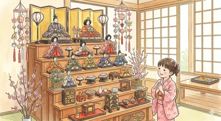『3月3日』 豪華絢爛な雛人形が街を彩る桃の節句。女の子の成長を祝う雛祭り