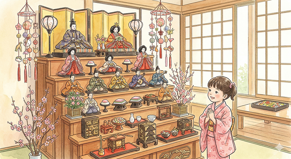 『3月3日』 豪華絢爛な雛人形が街を彩る桃の節句。女の子の成長を祝う雛祭り