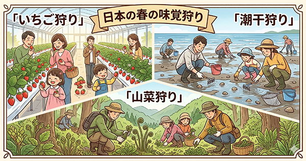 潮干狩り・山菜採り・イチゴ狩り