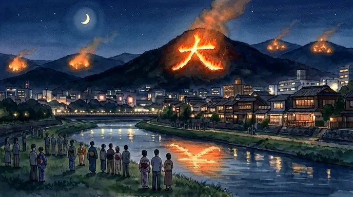 『8月16日』山の文字が夜空に浮かぶ――京都・五山送り火