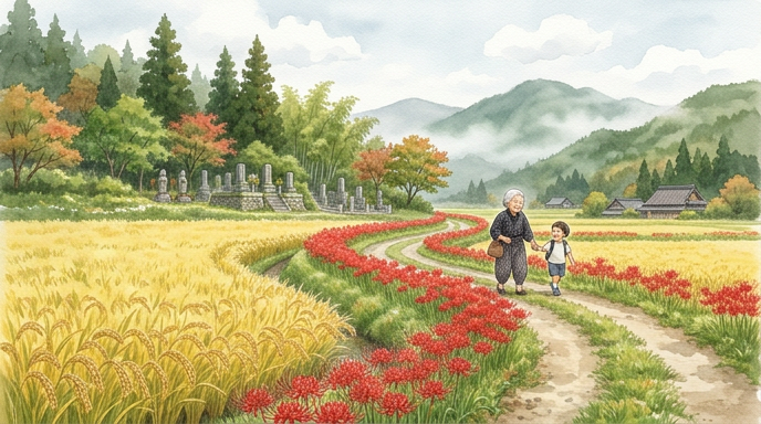『9月20日〜26日』墓参りとおはぎ、畦道の彼岸花――秋のお彼岸