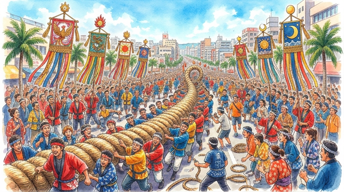 『10月10日〜12日』全長200mの大綱を数万人で引く――沖縄・那覇大綱挽まつり