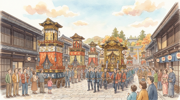 『10月9日〜10日』飛騨の匠が造った屋台とからくり奉納――高山秋祭